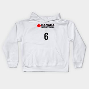 Canada Basketball Number 6 Design Gift Idea Kids Hoodie